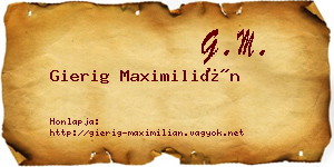Gierig Maximilián névjegykártya